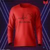My Life Line নামের অক্ষর দিয়ে ফুল হাতা টি শার্ট-Red