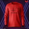 My Life Line নামের অক্ষর দিয়ে ফুল হাতা টি শার্ট-Red